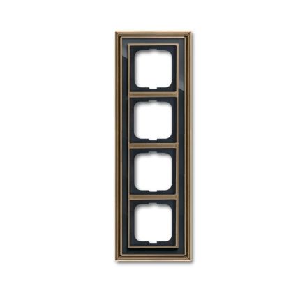 Busch-Jaeger 1724-845 cover frame, 4-way frame brass antique anthracite