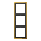 Jung GO2983 frame 3-way, vertical and horizontal mounting, metal gold-coloured PVD-coated, LS 990, gold-coloured