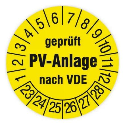 Cimco 182705 PV-Anlage2025 D:30mm yellow 108pcs test sticker