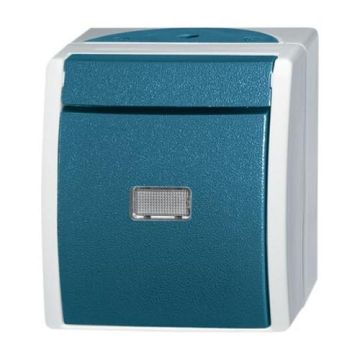 Busch-Jaeger 2621 W-53-206 rocker switch, changeover grey/blue-green