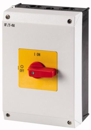 Eaton P1-32/I1-RT ON-OFF switch, 3-pole, 32 A, EMERGENCY STOP function, surface mounting, 233994