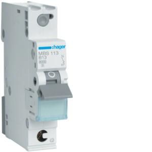 Hager MBS113 circuit breaker 1-pole B13A 6kA QC 1M