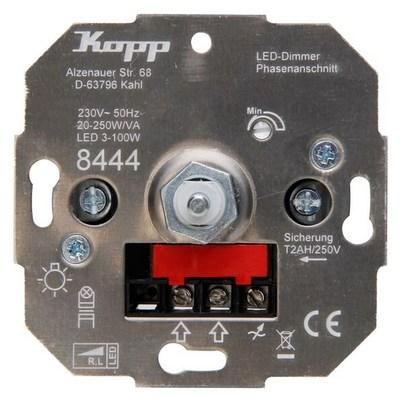 Kopp 844400008 pressure changeover switch 3-100W RL LED dimmer