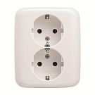 Busch-Jaeger 2TKA00003896 202 EUJ-214 full cover double socket SCHUKO