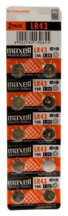 Hückmann 140913 AG 12 corresponds to LR43/386 (PK=10pcs.) button cell