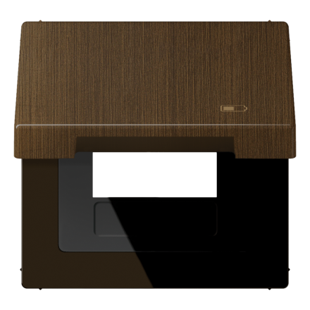 Jung ME2990KLUSBAT hinged cover (with return spring) including central plate, symbol charger, vertical and horizontal mounting, LS series, antique brass