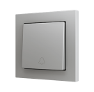 ZENNIO ZS551PB1DS Single button Soft ZS55 | for 1 binary input, bell | silver