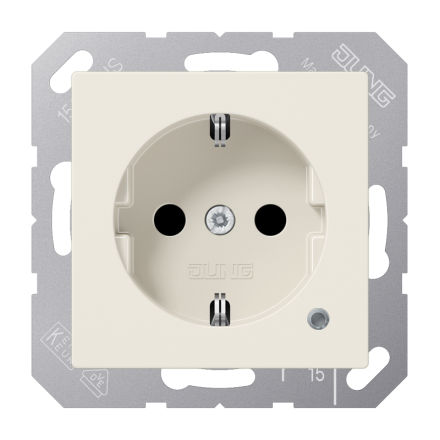 Jung ABA1520KO SCHUKO socket, 16 A 250 V ~, with function display, integrated increased contact protection, SAFETY+, Duroplast antibacterial, AS series, white