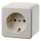 Berker 470040 SCHUKO socket white, glossy surface-mounted