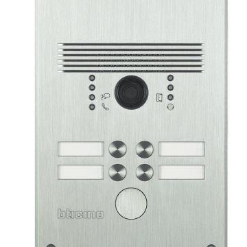 Bticino 308011 Video door station Video-AV Inox 4 call buttons, (Silver)