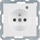 Berker 6765096089 socket with protective contact pin and control LED polar white including Berker Q.1/Q.3