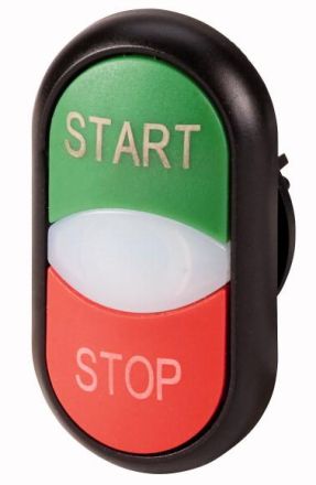 Eaton M22S-DDL-GR-GB1/GB0 double pushbutton illuminated, labeled, 216703