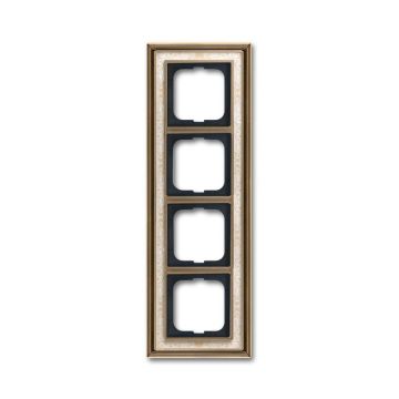 Busch-Jaeger 1724-846 cover frame, 4-way frame antique brass decor ivory white
