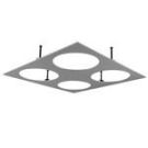 LTS 616255 Scene 6 4-flame square silver recessed frame