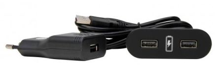 Kopp 939737013 VersaPICK USB oval black power strips