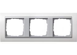 Gira 0213806 3-way cover frame for color Alu Gira Event pure white