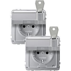 MERTEN MEG2318-7260 socket SCHUKO alu AQUADESIGN