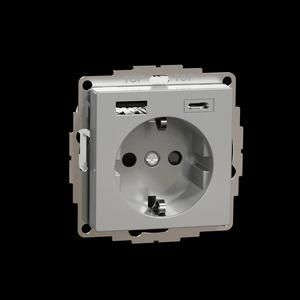 MERTEN MEG2367-0460 USB A+C 3A aluminum System M socket SCHUKO