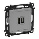 Legrand 753312 USB charging socket Valena Life 2400MA AL, (aluminium)