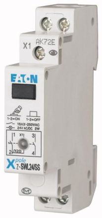 Eaton Z-SWL24/SS switch, +LED, 24AC/DC, 2S, 16A, orange, 276304
