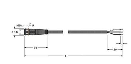 Turck 6628356 PKG3M-5/TEG actuator and sensor cable