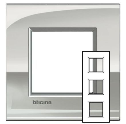Bticino LNE4802M3PL AIR EUROPE frame 3-way PALLADIUM, (grey)