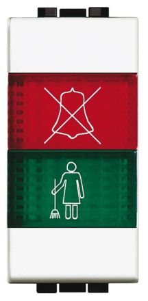 Bticino N4373H signal light red/green do not disturb/room available, (white)