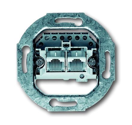 Busch-Jaeger 0214 UAE connection box with angled outlet, 2 parallel connected sockets, 2x8 (8) -pole