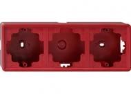 Gira 006343 surface-mounted housing 3-way S-Color Red