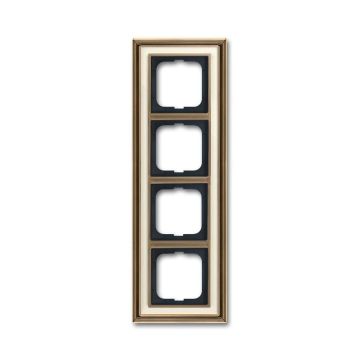 Busch-Jaeger 1724-848 cover frame, 4-way frame brass antique ivory white