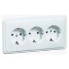 Hochköpper 00496311 80.6513.02 3-way pure white socket SCHUKO