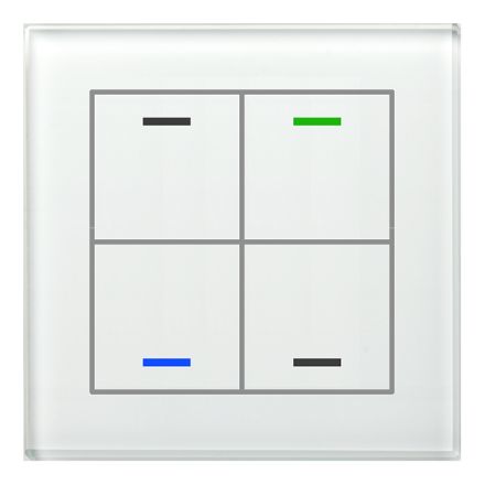 MDT BE-GTL4TW.01 KNX glass button II Light with temperature sensor | 4-way, neutral | white glass