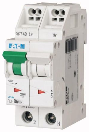 Eaton PLI-D8/1N miniature circuit breaker, 8A, 1p+N, D-Char, 101283