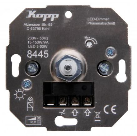 Kopp 844500180 Pressure changeover switch 3-50W RC LED dimmer