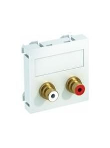 OBO Bettermann MTG-2R F RW1 2x coupling Bu-Bu 45x45mm multimedia carrier audio-cinch, 6105066