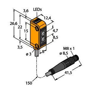 Turck 3072132 Q12RB6LPQ reflective sensor