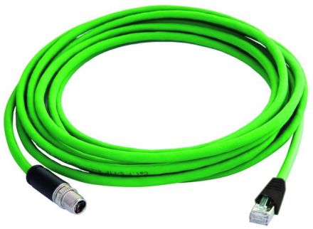 Telegärtner L80103A0000 M12x1 connector RJ45 connector IP20 L 5.0m connection cable X-coded Cat.6A