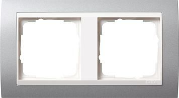 Gira 0212326 2-way cover frame for pure white Gira Event color aluminum