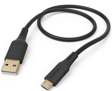 Hama 201564 'Flexible', USB-A-Micro-USB, 1.5 m, black USB charging cable