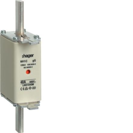 Hager LNH1040M NH fuse link NH1C gG 500V 40A K-detector