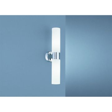 BÖHMER 31316 wall light 2x30W chr Gl_opal IP40 HV E14