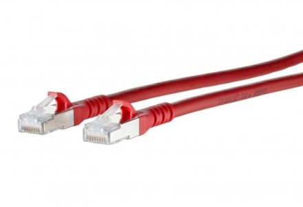 METZ CONNECT ISO/IEC 10G AWG26 2xRJ45 red 10.0m patch cable Cat6A, 130845A066-E