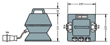 Elektra Tailfingen SV 16/32 in solid rubber housing socket distributor