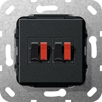 Gira 569310 loudspeaker connection 2-way insert black matt