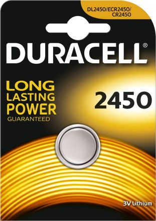 Duracell CR-2450 lithium button cell 3V