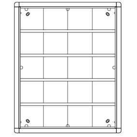 Ritto 1884020 surface-mounted frame 20 module slots, silver