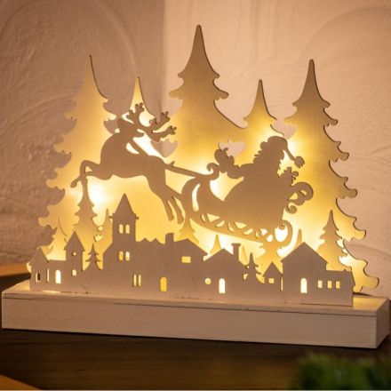 FHS 35804 LED silhouette Santa ww 30x6x24cm, 12 LED 6/18h T