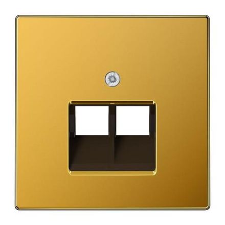 Jung LS969-2UAGGO cover for IAE/UAE connection boxes 2 x 8-pin, metal with real gold plating, LS series, gold-plated