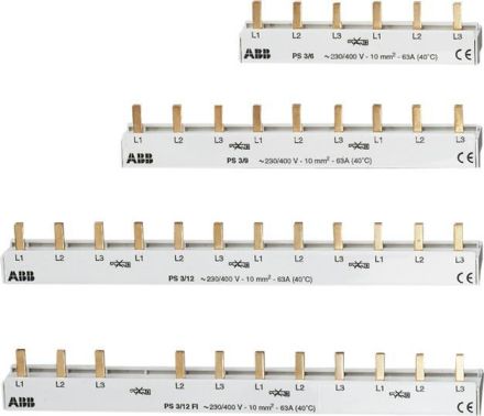 ABB Stotz-Kontakt PS4/12NNT 4-phase 12 pins 10qmm phase busbar, 2CDL240103R1012
