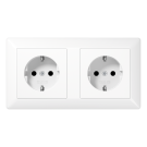 Jung AS1522BFWW cable duct SCHUKO® socket, 2-way, 16 A 250 V ~, thermoplastic, AS series, alpine white